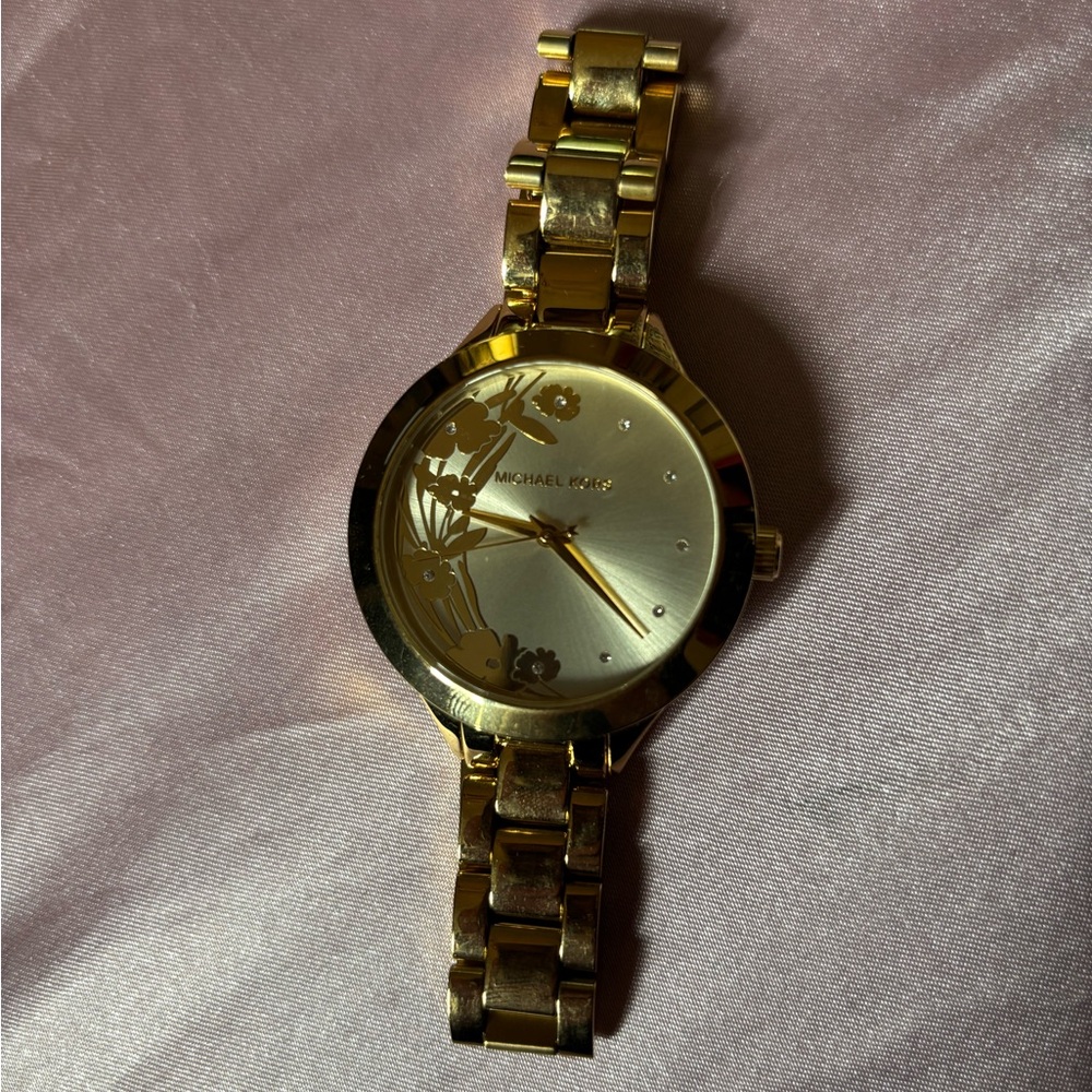 Michael Kors Gold Floral Dial Watch
